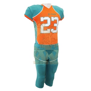 ชุดยูนิฟอร์มอเมริกันฟุตบอลแบบดิจิตอลพิมพ์ลายตามสั่งสำหรับผู้ใหญ่ ดีไซน์ใหม่ ไซส์ XXL แห้งเร็ว ผ้าสแปนเด็กซ์/โพลีเอสเตอร์ ป้องกันแบคทีเรีย สำหรับเล่นกีฬา - Product Image 1