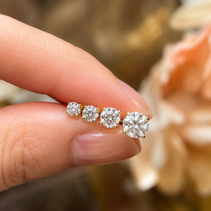 0.3-2ct Round Brilliant Cut Moissanite D Color 925 Sterling <b>Silver</b> Rhodium Plated 4 Prong Classic <b>Stud</b> Earrings for Women - Product Image 4