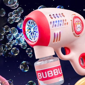 Juguetes para niños 2024 recién llegados pistola de burbujas eléctrica de 12 agujeros máquina de burbujas automática a prueba de fugas con juguetes de burbujas de luz Led - Product Image 5