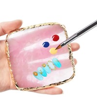 Palette carrée en résine naturelle pour nail art, mélange de couleurs, présentoir pour vernis gel, support pour faux ongles, outils de manucure DIY