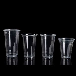 Entrega Rápida, Venta Directa de Fábrica, Vasos Desechables Personalizables de 98 mm, de Plástico PET Transparente, Ecológicos, de Pared Simple, con Tapas - Product Image 1