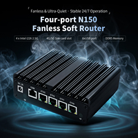 Mini PC Firewall Intel N150 sin Ventilador con 4 Puertos Ethernet 2.5G, Router VPN PfSense para Oficina en Casa e Industrial, Computadora Servidor de Bajo Consumo