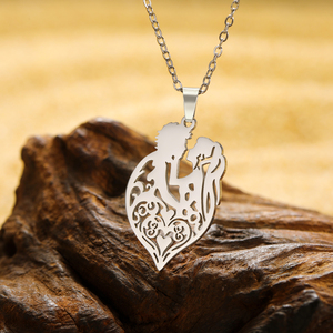 Collana con ciondolo In oro placcato autunno In amore In acciaio inossidabile collana con ciondolo gioielli regalo per donna uomo - Product Image 5