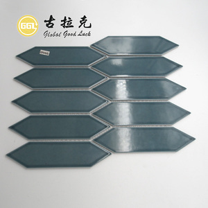 <span class=keywords><strong>Bleu</strong></span> <span class=keywords><strong>Vert</strong></span> Mixte Moderne Céramique Mosaïque Long Hexagone Tuile avec Design Graphique pour Appartement Murs Intérieurs Résistant À L'eau - Product Image 1