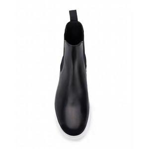 Bottines <span class=keywords><strong>Chelsea</strong></span> en cuir véritable <span class=keywords><strong>bleu</strong></span> marine pour femmes, design plat pour l'hiver - Modèle - Product Image 4