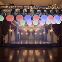 Boule cinétique LED suspendue contrôlée par DMX512, coque en plastique, éclairage de scène à levage automatique