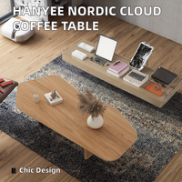 Table basse convertible Hanyee de style nordique moderne, table à thé irrégulière en forme de nuage, meubles de salon pour la maison