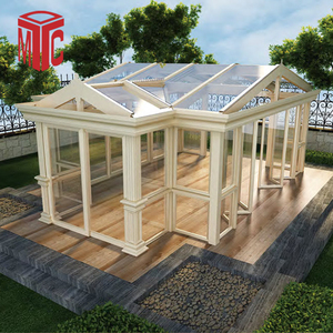 Usine professionnelle petit cadre en aluminium parasols serre Double vitrage avec moulage de toit Triangle toit en verre trempé - Product Image 2