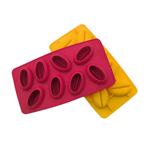 Stampo per cubetti di ghiaccio in silicone a forma di chicco di caffè, facile da sformare, antiaderente, per uso alimentare, per cucina, bar, caffetteria. - Product Image 1