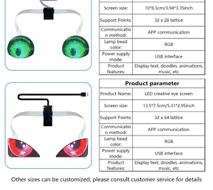 Oeil clignotant œil led affichage 32*24 points couleur led écran lumineux APP contrô<span class=keywords><strong>le</strong></span> animé voiture tournant lumières LED - Product Image 4