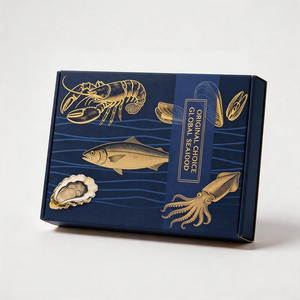Cajas de Regalo de Cartón Corrugado con Impresión de Lámina Dorada a Prueba de Agua para Mariscos Congelados o Secos - Product Image 2