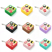 Bestseller transfrontalier : Boîte à sushi à 4 compartiments, pendentif porte-clés imprimé en 3D, clicker à pression pour petit sac à dos