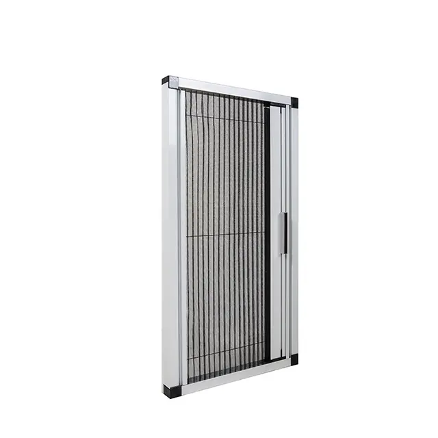 retractable track type pleated mesh sliding insect screen door for window and door