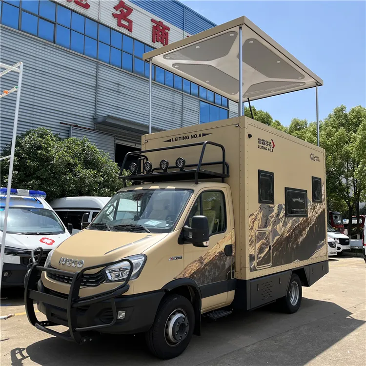 중국 IVECO 오프로드 캠핑카 럭셔리 캠핑카 캐러밴 자동차 리프팅 탑