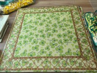 Tapis de Mahjong américain de 31,5 pouces, cadre en osier vintage style preppy, imprimé multi-design, tapis antidérapant pour le poker et les jeux en famille