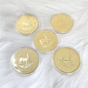 Hoge Kwaliteit Zuid-Afrikaanse President Ronde Munt Gouden Herten Gegraveerde Metalen Vergulde Techniek Collectie Geschenk Of Memorabilia - Product Image 1