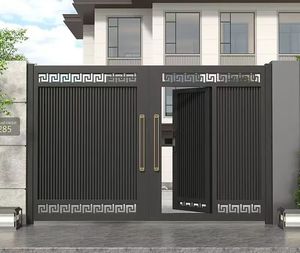 Thiết kế hiện đại thân thiện với môi trượt đôi nhôm Điện cổng tự động Swing mở an ninh cho ngoài trời cho phòng tập thể dục căn hộ - Product Image 4