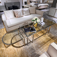 Table basse italienne moderne minimaliste en acier inoxydable monobloc avec plateau en verre trempé, personnalisable, de luxe, pour salon