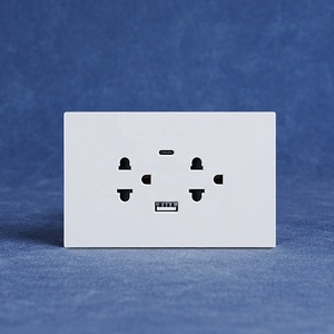 Prise double américaine anti-effraction avec ports USB A+C sur circuit imprimé PC ignifuge de <span class=keywords><strong>grande</strong></span> taille, conforme aux normes thaïlandaises - Product Image 1