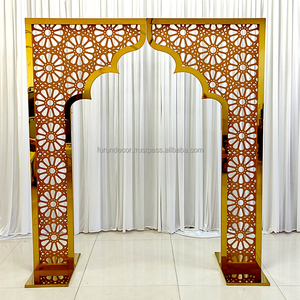 Arche de mariage sculptée à succès du fabricant, décoration de fond de fête de luxe, fournitures pour fête de mariage - Product Image 5