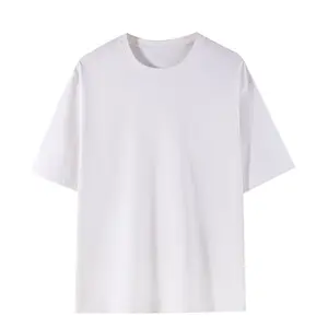 Camisetas masculinas plus size de manga curta super baixo preço de fábrica preto e branco para homens e mulheres com logotipo personalizado