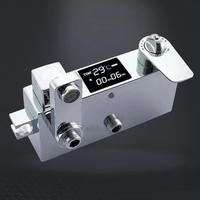 Système de douche thermostatique moderne doré à LED avec corps en acier, trois modes de pulvérisation, quatre fonctions et affichage de la température