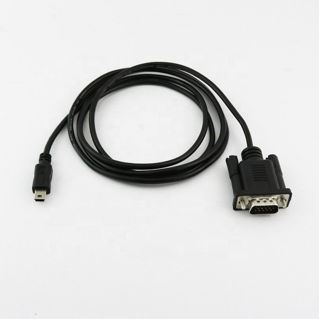 5Pin Mini USB Male to DB15 Male Gold Plated Braided Shielded PVC Jacket VGA Adapter Cable for Projectors and Computers