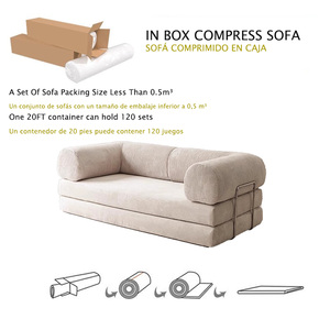 مجموعة أثاث مفرغ الهواء إسفنجية زاوية قابلة للطي أريكة مخملية بدون عظم وحدات مقطعية لغرفة المعيشة - Product Image 2