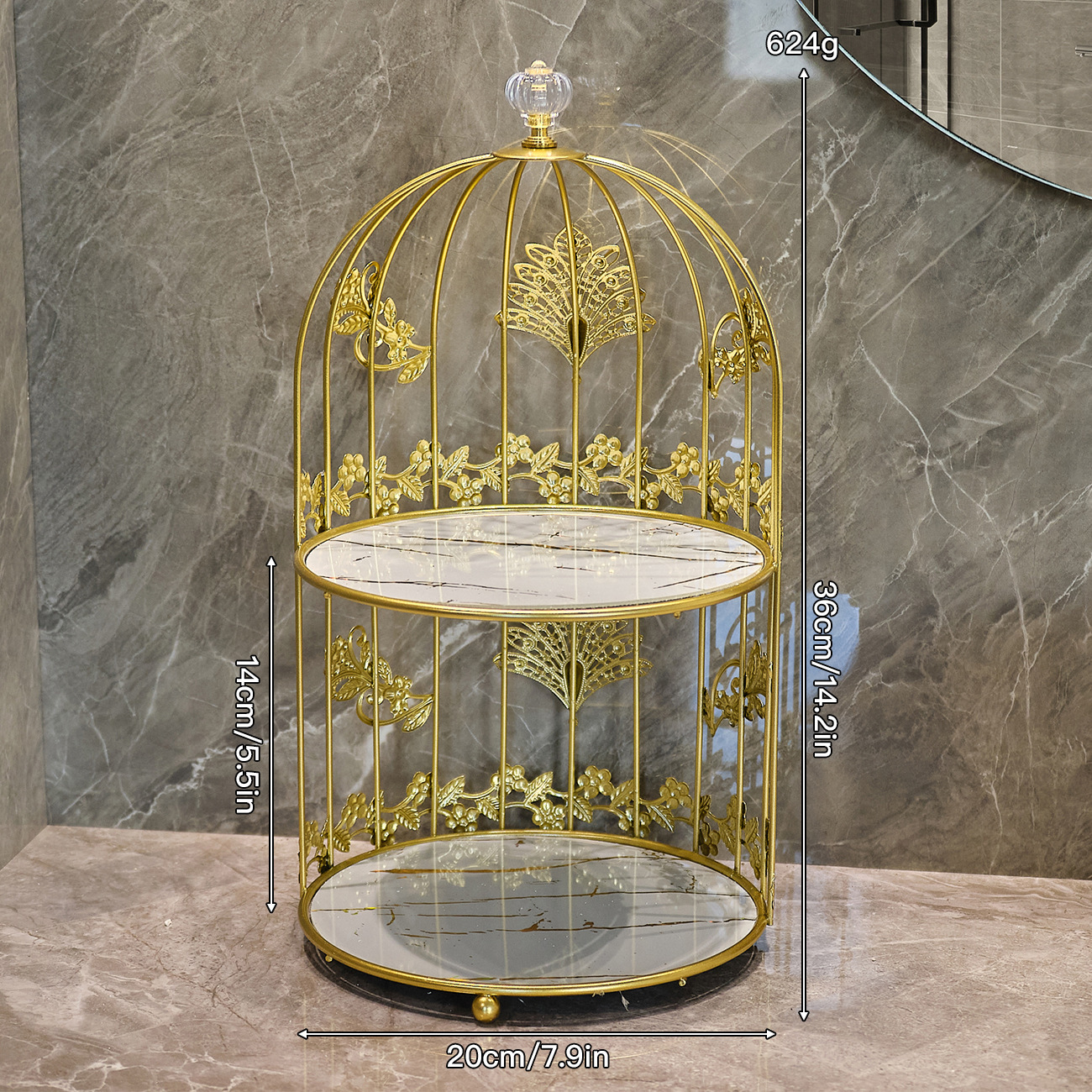 Double-layered lace birdcage [UV platinum]