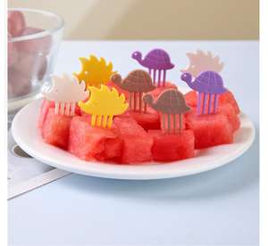 Fourchettes à fruits hérisson pour la maison et l'école Accessoires de boîte à lunch pour enfants Fourchettes à nourriture pour animaux mignons - Product Image 5