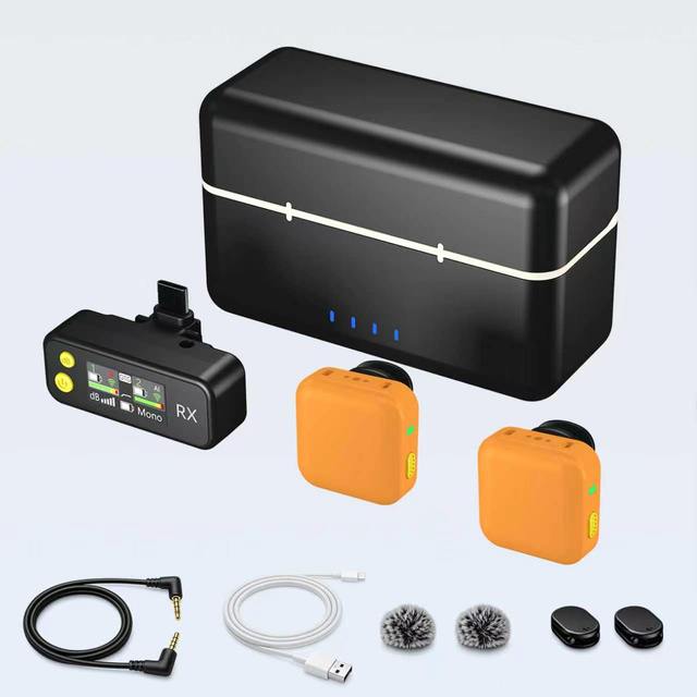 2.4G Professional Wireless Lapel Microphone 300m Transmission Different Color for Profession Vlog Group Interview Online Class
