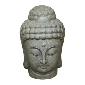 Patung Buddha Online Feng Shui Dekorasi Rumah, Patung Kepala Buddha Antik Tiongkok, Ornamen Ruang Tamu Batu Sintetis Isi Satu Buah