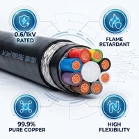 Cable Industrial para Computadora de Longitud Personalizada de 100m 500m, 8 Núcleos, Cobre Sólido y Trenzado, PVC Gris y Negro, Universal, 250V