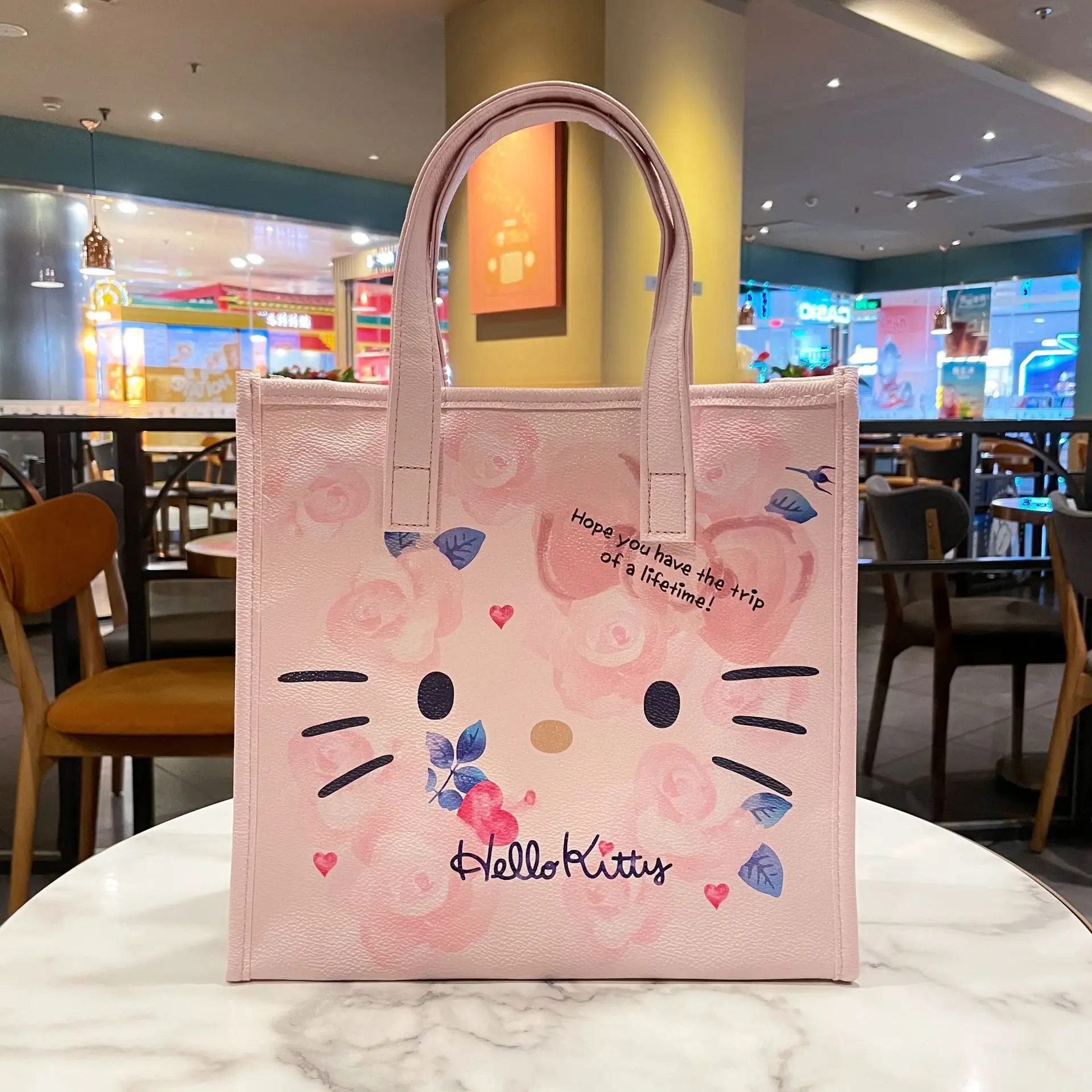 Wholesale Cartoon Ladies' PU Tote Bag Hello Kitten Large Capacity Shoulder Bag Cute Handbag Commuter Mommy Bag