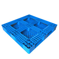 Palette en plastique Euro standard robuste et durable en PEHD, simple face, recyclable, avec trois patins, 1100*1100*150, vente en gros