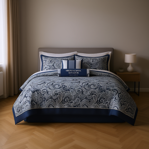 Db Comforter Set 12-Piece Cotton <b>King</b> <b>Size</b> Embroidered <b>Duvet</b> Cover Classic Style Home Bedding <b>All</b> <b>Season</b> Use - Product Image 2