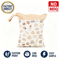 Sacs de voyage multifonctionnels imperméables à double fermeture éclair avec motif imprimé personnalisé, sacs de rangement pour bébé avec séparation humide/sec
