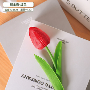 Red Pu Mini Tulip <b>Artificial</b> <b>Flowers</b> For Home Wedding Decoration - Product Image 4
