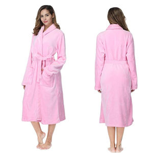 Unisex Coral Fleece Pluffy Velours Bademantel XL Größe Soft Touch Benutzer definiertes Logo <span class=keywords><strong>OEM</strong></span> <span class=keywords><strong>ODM</strong></span> Thermal Spa Robe Set für Zuhause Herbst Frühling - Product Image 2