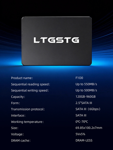 Internal 2.5 Inch Solid State Drive 2TB SATA III 6Gbps 5X Faster Performance for PC Boot and File Transfer New
