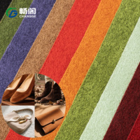 Kain Suede Kulit Rusa Merah Dua Sisi Grosir 1.5-1.6mm Bahan Suede Imitasi Microfiber untuk Sepatu, Tas, dan Kerajinan Kulit