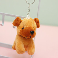 Petit chien de terre en peluche mignon dessin animé petit chien doux porte-clés pendentif sac à dos décoration suspendue
