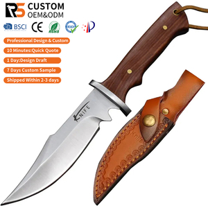 Cuchillo de caza de hoja fija de acero 5Cr13, cuchillo de supervivencia para exteriores, <span class=keywords><strong>bushcraft</strong></span>, camping, cuchillo de senderismo afilado con funda de cuero. - Product Image 1