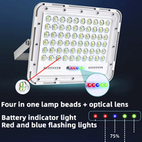 Lampu Sorot LED Tenaga Surya IP65 Tahan Air Sensor Remote Control Luar Ruangan 50W 100W 200W 300W Taman Halaman Sudut Sinar 120 Derajat