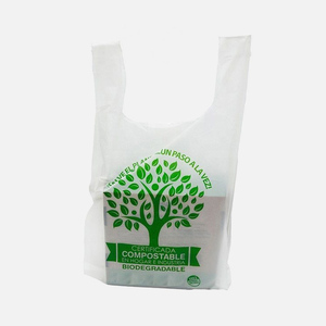 Bán Buôn Thân Thiện Với Môi Thời Trang Mang Theo Túi Biểu Tượng Tùy Chỉnh PLA Nhựa T-Shirt Phân Hủy Sinh Học Túi Cho Siêu Thị - Product Image 2