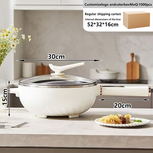 Olla Eléctrica de Gran Capacidad de 1.8L y 1200W con Tapa de Vidrio Templado, Revestimiento Antiadherente y Control Mecánico para Uso Doméstico y al Aire Libre - Product Image 4