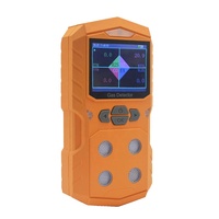 Detektor Kebocoran Gas Portabel 4-in-1 Multi Gas untuk CO O2 Sensor Impor Baterai Lithium Isi Ulang Getaran+Suara+Lampu