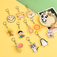 Promotionnel dessin animé acrylique époxy porte-clés Transparent belle breloques téléphone créatif deux côtés imprimé pendentif