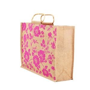 Bolsas de Compras de Yute con Estampado Moderno y Bonito Asa de Mimbre, Bolsa Grande para Compras Hecha en India, Bengala Occidental - Product Image 6