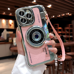 แฟชั่นย้อนยุคโซ่กล้องไฟฟ้าป้องกั<span class=keywords><strong>น</strong></span><span class=keywords><strong>รอย</strong></span>ขีดข่วนเคสโทรศัพท์สี่เหลี่ยมสําหรับ iPhone 15 Pro Max เคส - Product Image 1
